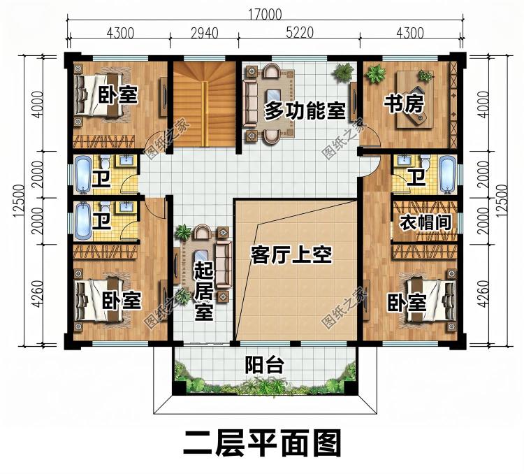 二层乡村小楼设计图,造型干净简单,颜值远超同类