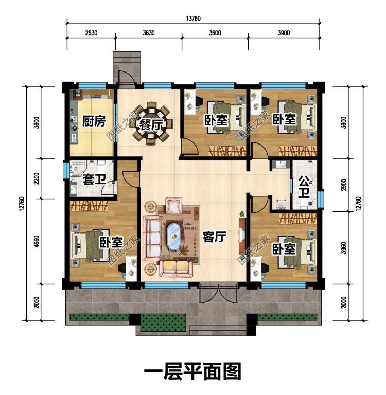 一层农村小平房设计图,功能齐全造价低,两款户型可选