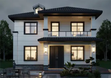 小开间大进深二层自建房设计图，带小地下室，适用狭长宅基地