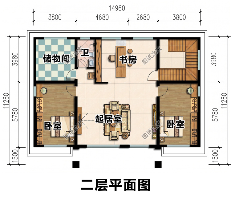 带阁楼一层半农村自建房设计图,简简单单省钱功能全!