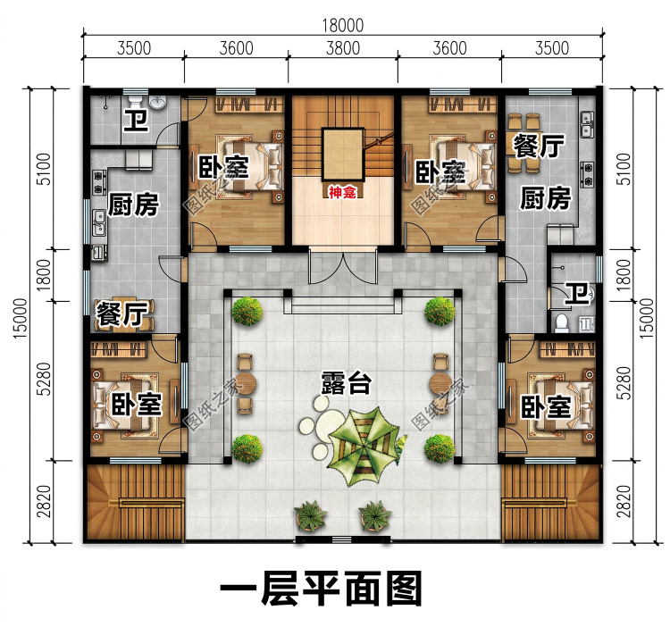 一层架空层自建房设计图，车库储物一体，好看又体面！