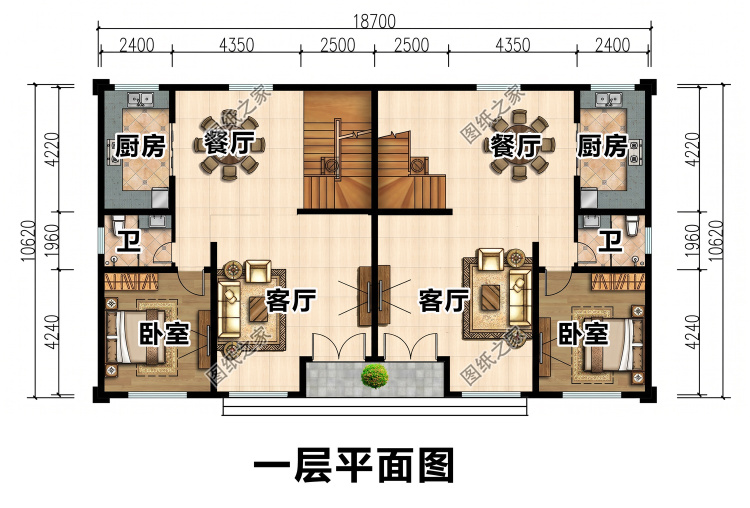 爆款兄弟二层双拼别墅设计图，经济实用又大气，适合兄弟合建