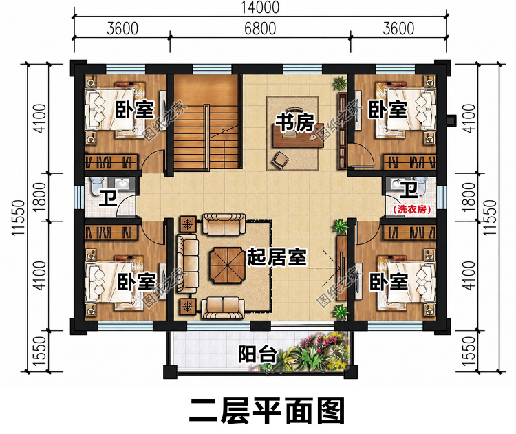 一层半农村别墅设计图，比二层省钱又实用，造型简单造价低