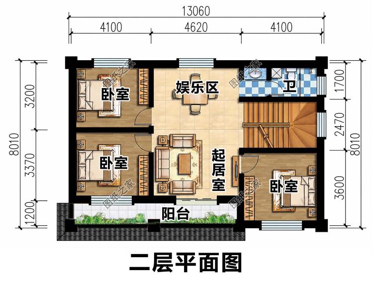 简单大气占地100平二层别墅设计图,占地百平温馨大气
