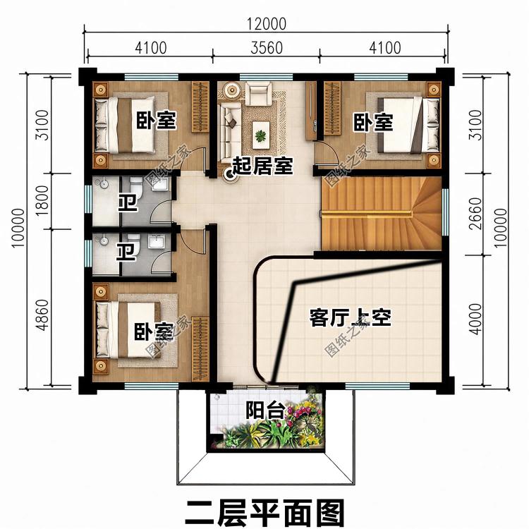 经典大气二层官帽房设计图,方正实用沉稳气派