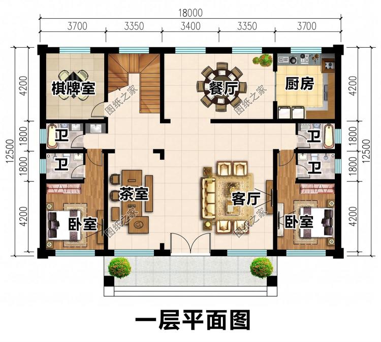 四开间二层自建房设计图,美观大气,回村建一栋全村羡慕