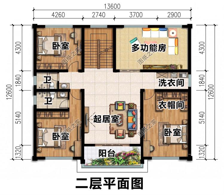 新中式风格二层别墅图，传统与现代完美融合