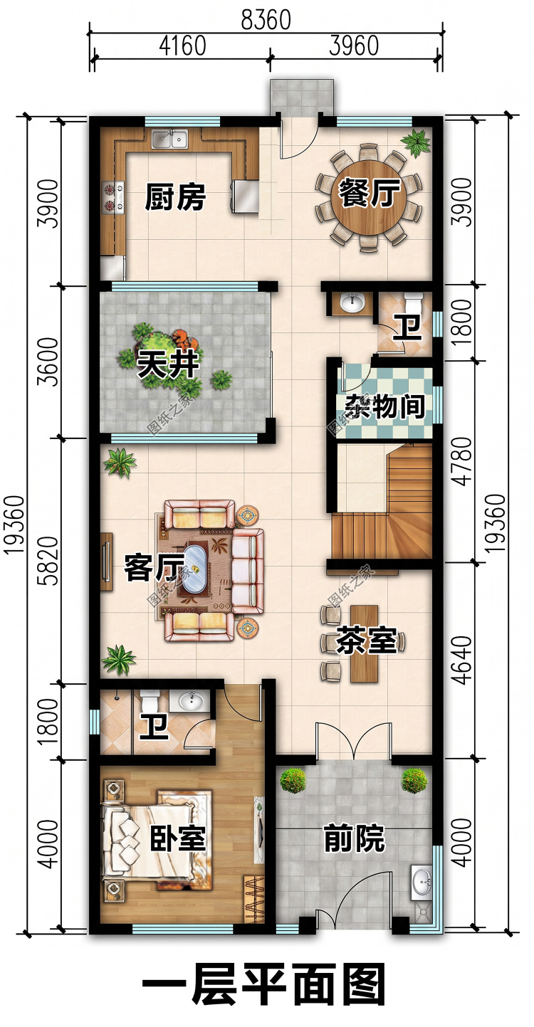 宅基地窄别发愁,这款两开间三层自建房,好建又大气