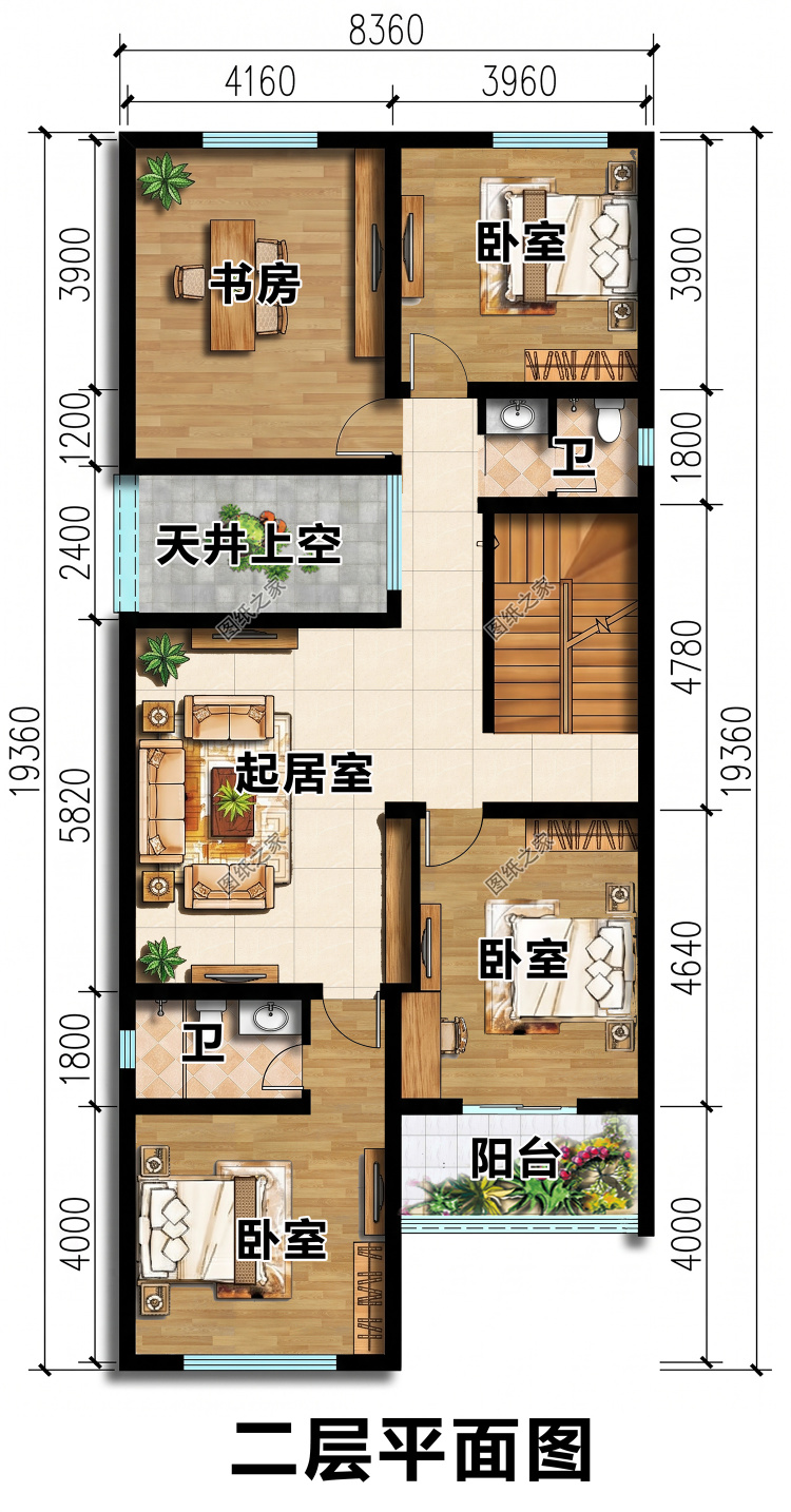 宅基地窄别发愁,这款两开间三层自建房,好建又大气