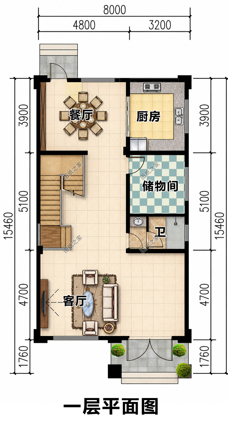 三层二开间自建房别墅,小面宽也能解锁“大空间”
