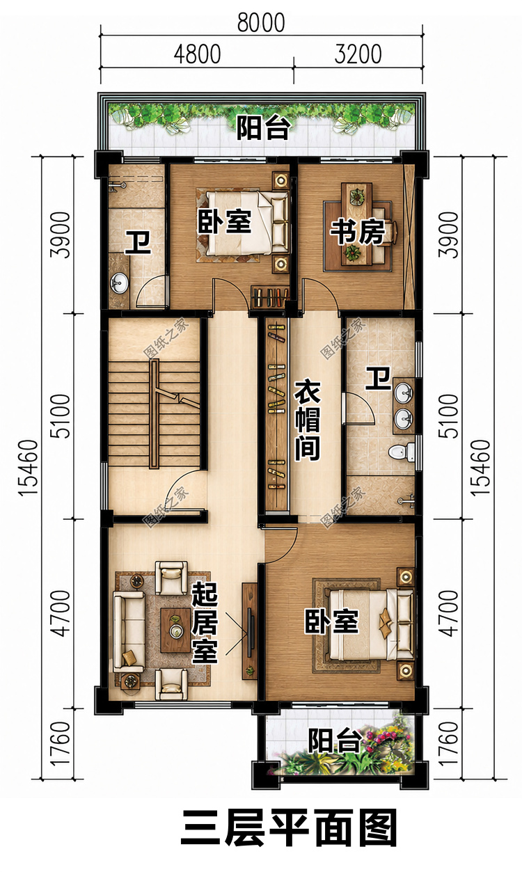 三层二开间自建房别墅,小面宽也能解锁“大空间”