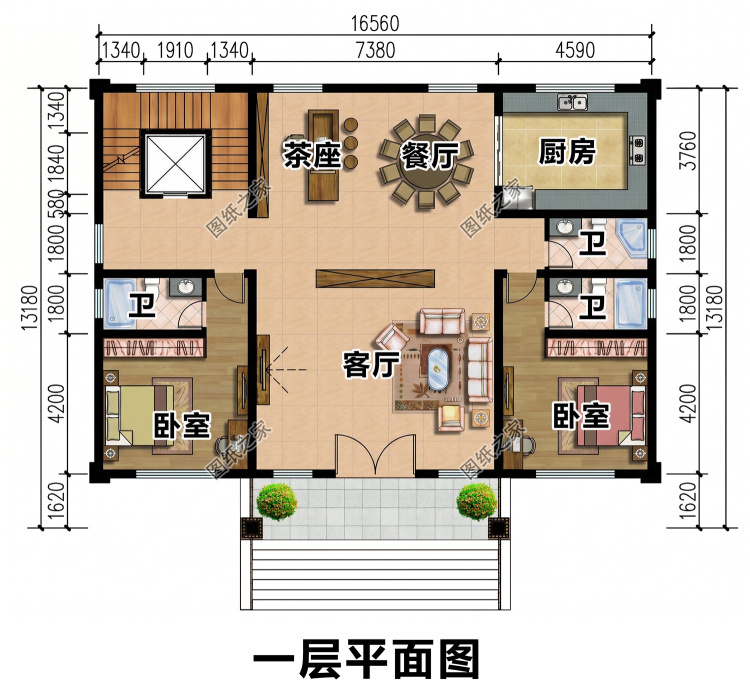 带地下室和电梯的二层自建房别墅设计，颜值高布局好！