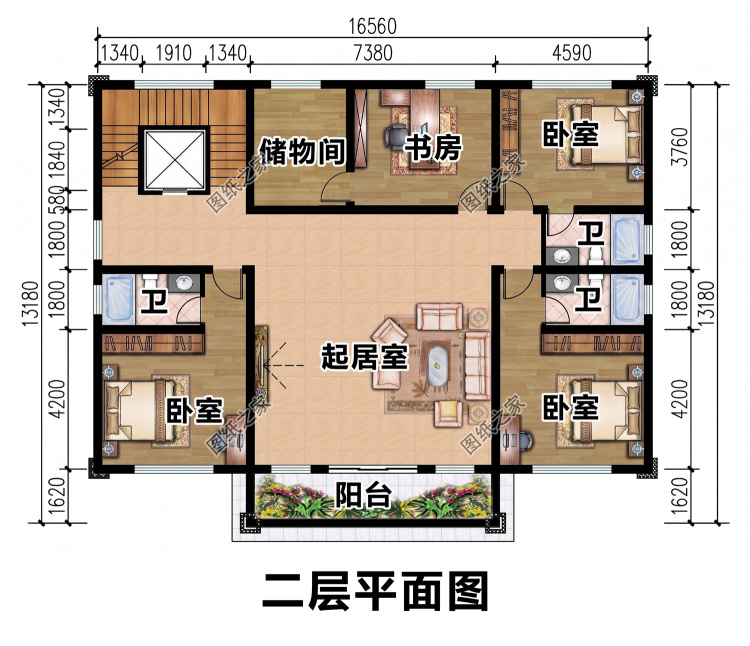 带地下室和电梯的二层自建房别墅设计，颜值高布局好！