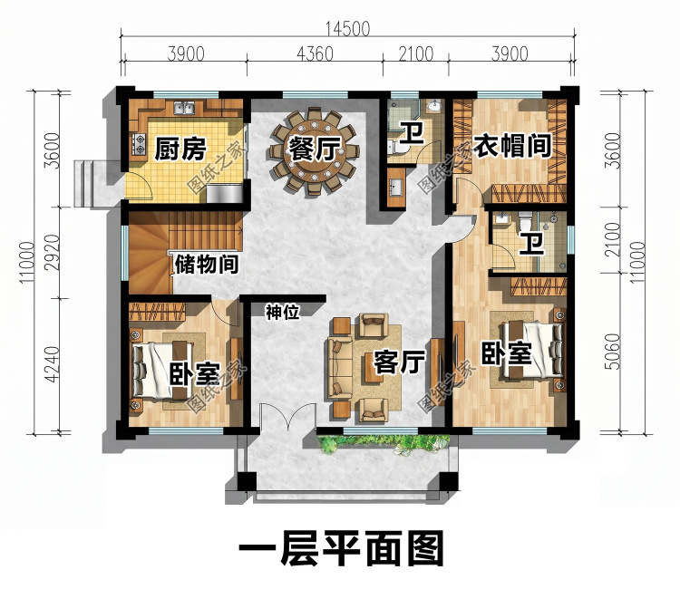 二层农村别墅图纸！实用美观房间多，造价适中好落地