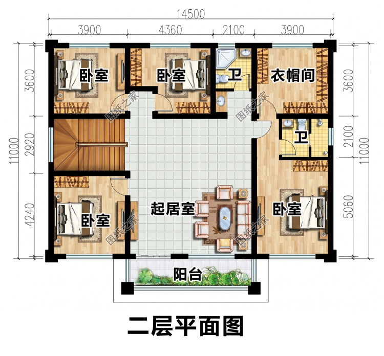 二层农村别墅图纸！实用美观房间多，造价适中好落地